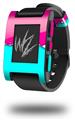 Ripped Colors Hot Pink Neon Teal - Decal Style Skin fits original Pebble Smart Watch (WATCH SOLD SEPARATELY)