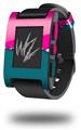 Ripped Colors Hot Pink Seafoam Green - Decal Style Skin fits original Pebble Smart Watch (WATCH SOLD SEPARATELY)