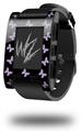 Pastel Butterflies Purple on Black - Decal Style Skin fits original Pebble Smart Watch (WATCH SOLD SEPARATELY)