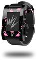 Flamingos on Black - Decal Style Skin fits original Pebble Smart Watch (WATCH SOLD SEPARATELY)