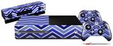 Zig Zag Blues - Holiday Bundle Decal Style Skin fits XBOX One Console Original, Kinect and 2 Controllers (XBOX SYSTEM NOT INCLUDED)