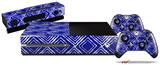 Wavey Royal Blue - Holiday Bundle Decal Style Skin fits XBOX One Console Original, Kinect and 2 Controllers (XBOX SYSTEM NOT INCLUDED)