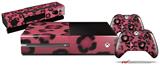 Leopard Skin Pink - Holiday Bundle Decal Style Skin fits XBOX One Console Original, Kinect and 2 Controllers (XBOX SYSTEM NOT INCLUDED)