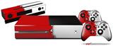 Ripped Colors Red White - Holiday Bundle Decal Style Skin fits XBOX One Console Original, Kinect and 2 Controllers (XBOX SYSTEM NOT INCLUDED)