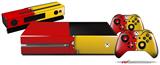 Ripped Colors Red Yellow - Holiday Bundle Decal Style Skin fits XBOX One Console Original, Kinect and 2 Controllers (XBOX SYSTEM NOT INCLUDED)