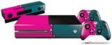 Ripped Colors Hot Pink Seafoam Green - Holiday Bundle Decal Style Skin fits XBOX One Console Original, Kinect and 2 Controllers (XBOX SYSTEM NOT INCLUDED)