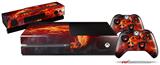 Fire Flower - Holiday Bundle Decal Style Skin fits XBOX One Console Original, Kinect and 2 Controllers (XBOX SYSTEM NOT INCLUDED)
