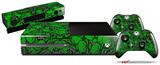 Scattered Skulls Green - Holiday Bundle Decal Style Skin fits XBOX One Console Original, Kinect and 2 Controllers (XBOX SYSTEM NOT INCLUDED)