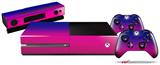 Smooth Fades Hot Pink Blue - Holiday Bundle Decal Style Skin fits XBOX One Console Original, Kinect and 2 Controllers (XBOX SYSTEM NOT INCLUDED)