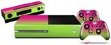 Smooth Fades Neon Green Hot Pink - Holiday Bundle Decal Style Skin fits XBOX One Console Original, Kinect and 2 Controllers (XBOX SYSTEM NOT INCLUDED)