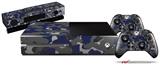 WraptorCamo Old School Camouflage Camo Blue Navy - Holiday Bundle Decal Style Skin fits XBOX One Console Original, Kinect and 2 Controllers (XBOX SYSTEM NOT INCLUDED)
