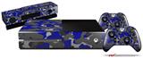 WraptorCamo Old School Camouflage Camo Blue Royal - Holiday Bundle Decal Style Skin fits XBOX One Console Original, Kinect and 2 Controllers (XBOX SYSTEM NOT INCLUDED)