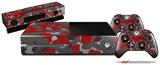 WraptorCamo Old School Camouflage Camo Red - Holiday Bundle Decal Style Skin fits XBOX One Console Original, Kinect and 2 Controllers (XBOX SYSTEM NOT INCLUDED)