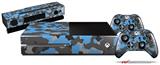 WraptorCamo Old School Camouflage Camo Blue Medium - Holiday Bundle Decal Style Skin fits XBOX One Console Original, Kinect and 2 Controllers (XBOX SYSTEM NOT INCLUDED)