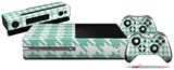 Houndstooth Seafoam Green - Holiday Bundle Decal Style Skin fits XBOX One Console Original, Kinect and 2 Controllers (XBOX SYSTEM NOT INCLUDED)