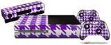 Houndstooth Purple - Holiday Bundle Decal Style Skin fits XBOX One Console Original, Kinect and 2 Controllers (XBOX SYSTEM NOT INCLUDED)