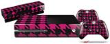 Houndstooth Hot Pink on Black - Holiday Bundle Decal Style Skin fits XBOX One Console Original, Kinect and 2 Controllers (XBOX SYSTEM NOT INCLUDED)