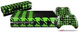 Houndstooth Neon Lime Green on Black - Holiday Bundle Decal Style Skin fits XBOX One Console Original, Kinect and 2 Controllers (XBOX SYSTEM NOT INCLUDED)