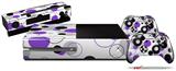 Lots of Dots Purple on White - Holiday Bundle Decal Style Skin fits XBOX One Console Original, Kinect and 2 Controllers (XBOX SYSTEM NOT INCLUDED)