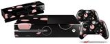 Lots of Dots Pink on Black - Holiday Bundle Decal Style Skin fits XBOX One Console Original, Kinect and 2 Controllers (XBOX SYSTEM NOT INCLUDED)