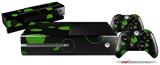 Lots of Dots Green on Black - Holiday Bundle Decal Style Skin fits XBOX One Console Original, Kinect and 2 Controllers (XBOX SYSTEM NOT INCLUDED)