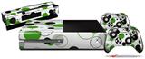 Lots of Dots Green on White - Holiday Bundle Decal Style Skin fits XBOX One Console Original, Kinect and 2 Controllers (XBOX SYSTEM NOT INCLUDED)