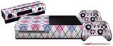 Argyle Pink and Blue - Holiday Bundle Decal Style Skin fits XBOX One Console Original, Kinect and 2 Controllers (XBOX SYSTEM NOT INCLUDED)