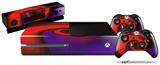 Alecias Swirl 01 Red - Holiday Bundle Decal Style Skin fits XBOX One Console Original, Kinect and 2 Controllers (XBOX SYSTEM NOT INCLUDED)