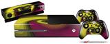 Alecias Swirl 01 Yellow - Holiday Bundle Decal Style Skin fits XBOX One Console Original, Kinect and 2 Controllers (XBOX SYSTEM NOT INCLUDED)