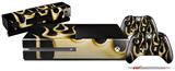 Metal Flames Yellow - Holiday Bundle Decal Style Skin fits XBOX One Console Original, Kinect and 2 Controllers (XBOX SYSTEM NOT INCLUDED)