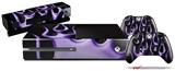 Metal Flames Purple - Holiday Bundle Decal Style Skin fits XBOX One Console Original, Kinect and 2 Controllers (XBOX SYSTEM NOT INCLUDED)