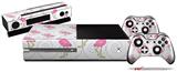 Flamingos on White - Holiday Bundle Decal Style Skin fits XBOX One Console Original, Kinect and 2 Controllers (XBOX SYSTEM NOT INCLUDED)