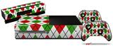 Argyle Red and Green - Holiday Bundle Decal Style Skin fits XBOX One Console Original, Kinect and 2 Controllers (XBOX SYSTEM NOT INCLUDED)