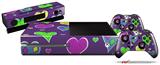 Crazy Hearts - Holiday Bundle Decal Style Skin fits XBOX One Console Original, Kinect and 2 Controllers (XBOX SYSTEM NOT INCLUDED)