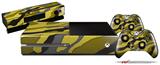 Camouflage Yellow - Holiday Bundle Decal Style Skin fits XBOX One Console Original, Kinect and 2 Controllers (XBOX SYSTEM NOT INCLUDED)
