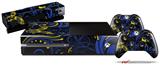 Twisted Garden Blue and Yellow - Holiday Bundle Decal Style Skin fits XBOX One Console Original, Kinect and 2 Controllers (XBOX SYSTEM NOT INCLUDED)