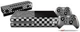 Checkered Canvas Black and White - Holiday Bundle Decal Style Skin fits XBOX One Console Original, Kinect and 2 Controllers (XBOX SYSTEM NOT INCLUDED)