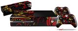 Twisted Garden Red and Yellow - Holiday Bundle Decal Style Skin fits XBOX One Console Original, Kinect and 2 Controllers (XBOX SYSTEM NOT INCLUDED)