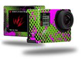 Halftone Splatter Hot Pink Green - Decal Style Skin fits GoPro Hero 4 Silver Camera (GOPRO SOLD SEPARATELY)