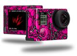 Scattered Skulls Hot Pink - Decal Style Skin fits GoPro Hero 4 Silver Camera (GOPRO SOLD SEPARATELY)