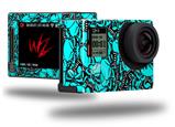 Scattered Skulls Neon Teal - Decal Style Skin fits GoPro Hero 4 Silver Camera (GOPRO SOLD SEPARATELY)