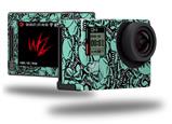 Scattered Skulls Seafoam Green - Decal Style Skin fits GoPro Hero 4 Silver Camera (GOPRO SOLD SEPARATELY)