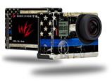 Painted Faded Cracked Blue Line Stripe USA American Flag - Decal Style Skin fits GoPro Hero 4 Silver Camera (GOPRO SOLD SEPARATELY)