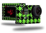 Houndstooth Neon Lime Green on Black - Decal Style Skin fits GoPro Hero 4 Silver Camera (GOPRO SOLD SEPARATELY)