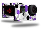 Lots of Dots Purple on White - Decal Style Skin fits GoPro Hero 4 Silver Camera (GOPRO SOLD SEPARATELY)