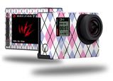 Argyle Pink and Blue - Decal Style Skin fits GoPro Hero 4 Silver Camera (GOPRO SOLD SEPARATELY)