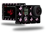 Pastel Butterflies Pink on Black - Decal Style Skin fits GoPro Hero 4 Silver Camera (GOPRO SOLD SEPARATELY)