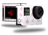 Pastel Butterflies Pink on White - Decal Style Skin fits GoPro Hero 4 Silver Camera (GOPRO SOLD SEPARATELY)