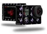 Pastel Butterflies Purple on Black - Decal Style Skin fits GoPro Hero 4 Silver Camera (GOPRO SOLD SEPARATELY)