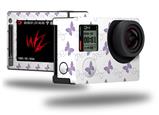 Pastel Butterflies Purple on White - Decal Style Skin fits GoPro Hero 4 Silver Camera (GOPRO SOLD SEPARATELY)